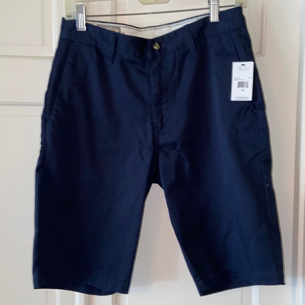 Volcom Navy Flat Front Shorts